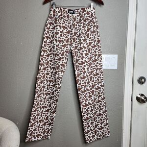 Minga London Brown And White Cow Print Pants